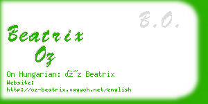 beatrix oz business card